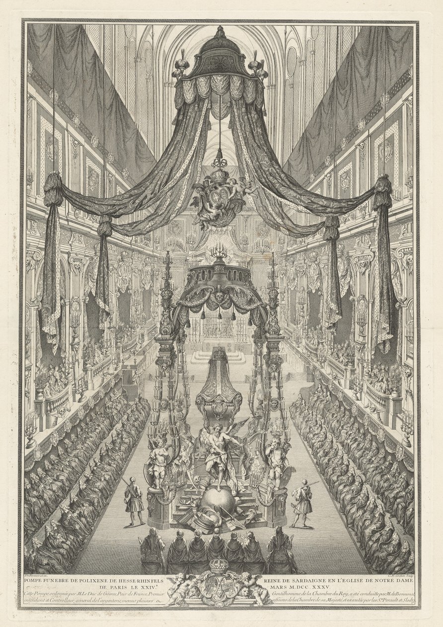 Begräbnis von Polixene von Hessen-Rheinfels von Charles Nicolas Cochin I