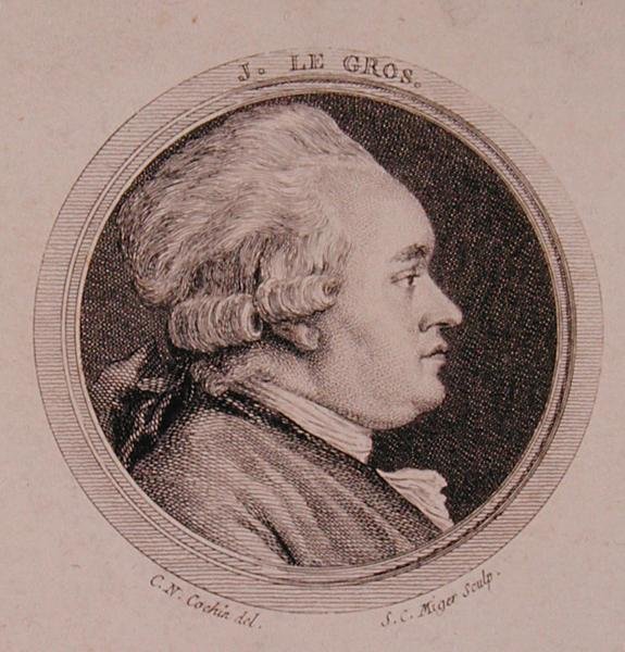Porträt von Joseph Le Gros (1739-93) graviert von Simon Charles Miger (1736-1820) (Gravur) von Charles Nicolas II (after) Cochin