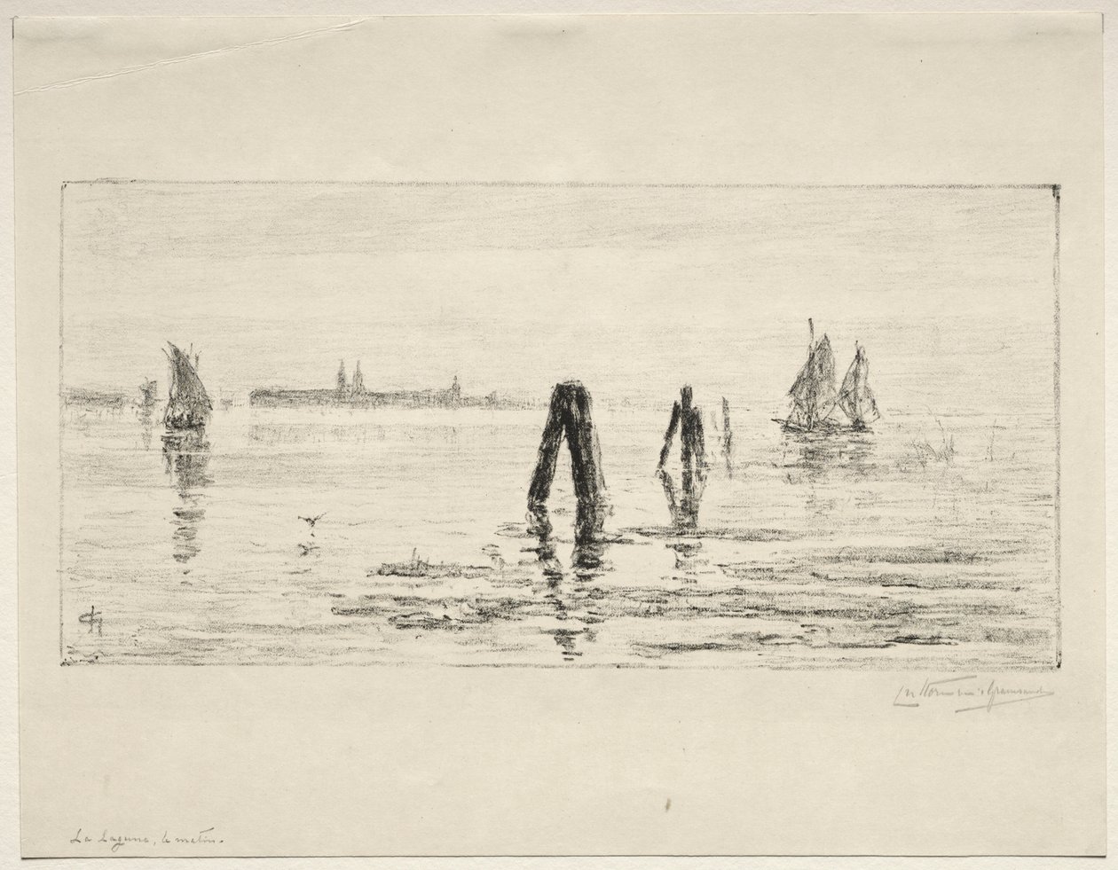 Lagune, Morgen von Charles Nicolas Storm van 