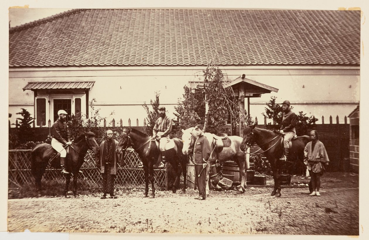 Militärisches Gruppenporträt mit Pferden von Charles Parker