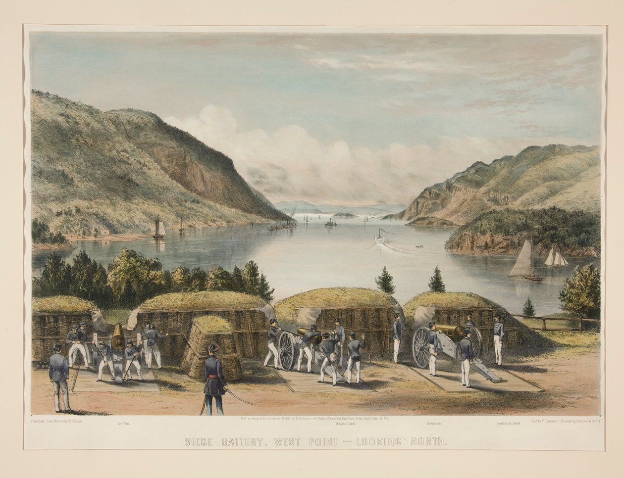 Belagerungsbatterie, West Point - Blick nach Norden von Charles Parsons