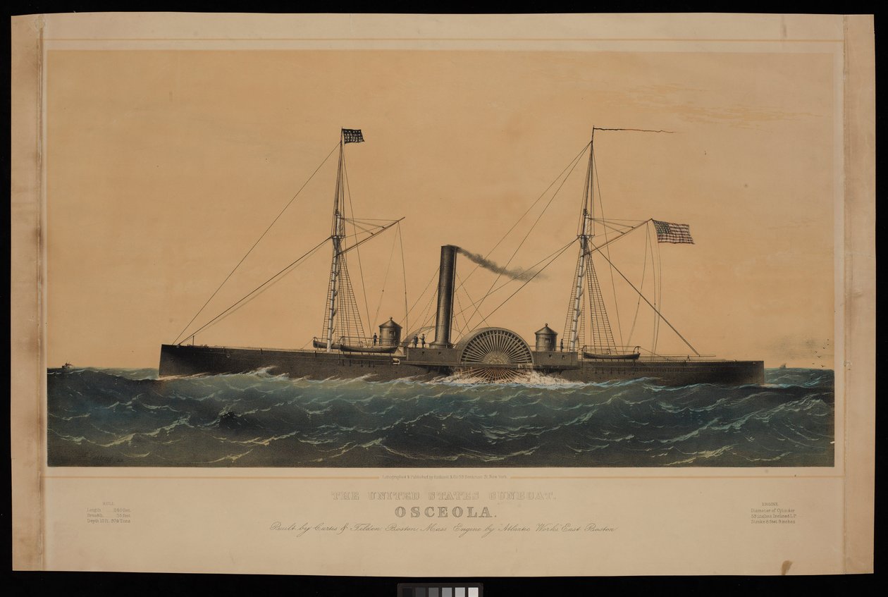 Das Kanonenboot der Vereinigten Staaten Osceola von Charles Parsons