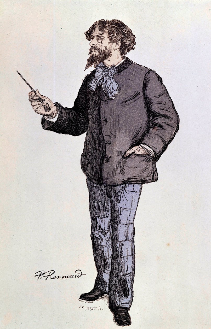 Porträt des Schriftstellers Alphonse Daudet (1840-1897) von Charles Paul Renouard