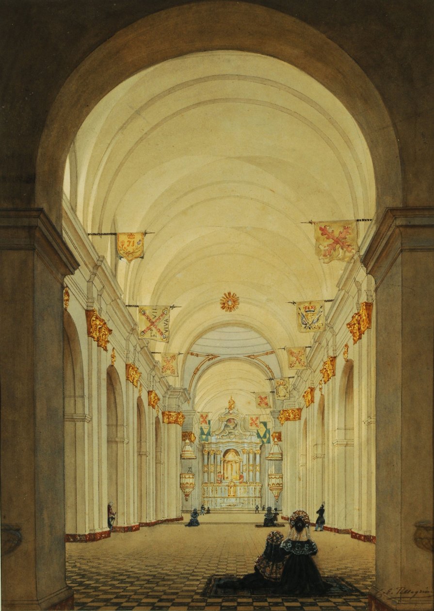 Innenansicht der Kathedrale von Buenos Aires von Charles Pellegrini