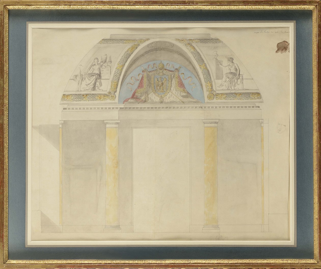 Studie für die Dekoration des Thrones im Palais des Tuileries von Charles Percier
