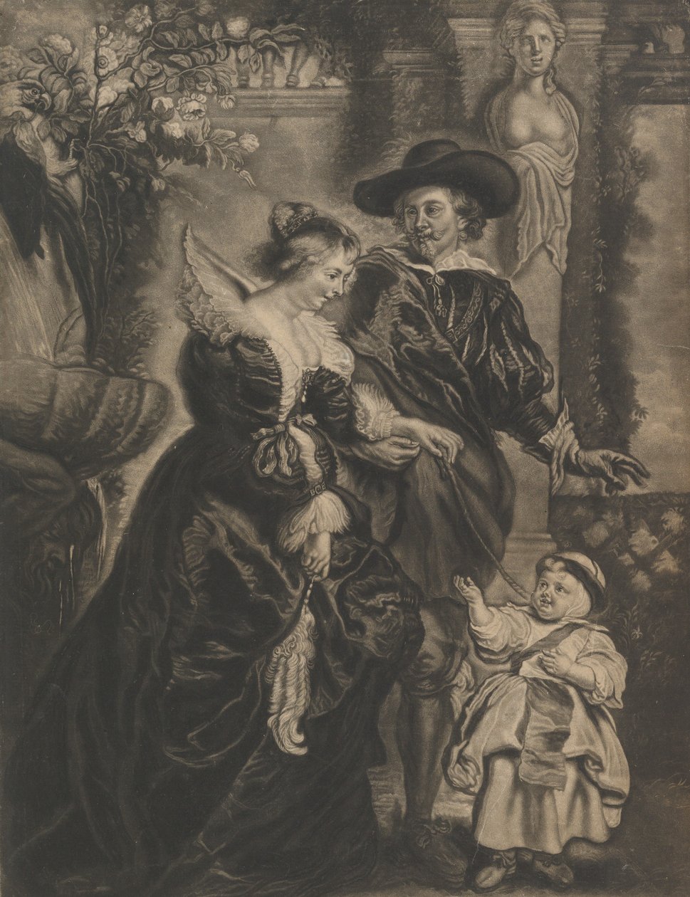 Rubens, seine Frau Helena Fourment und ihr Kind, ca. 1770 von Charles Phillips
