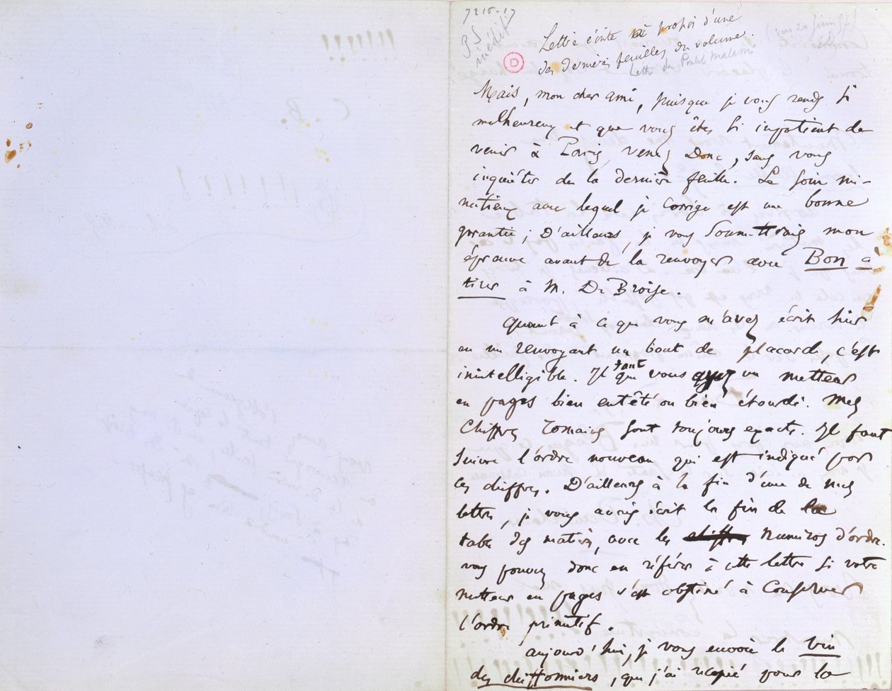 2. Seite eines Briefes an Baudelaire