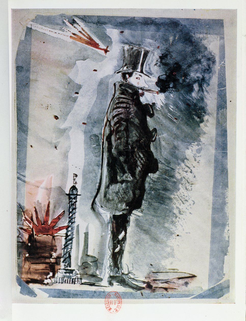 Selbstporträt unter dem Einfluss von Haschisch, ca. 1844 von Charles Pierre Baudelaire