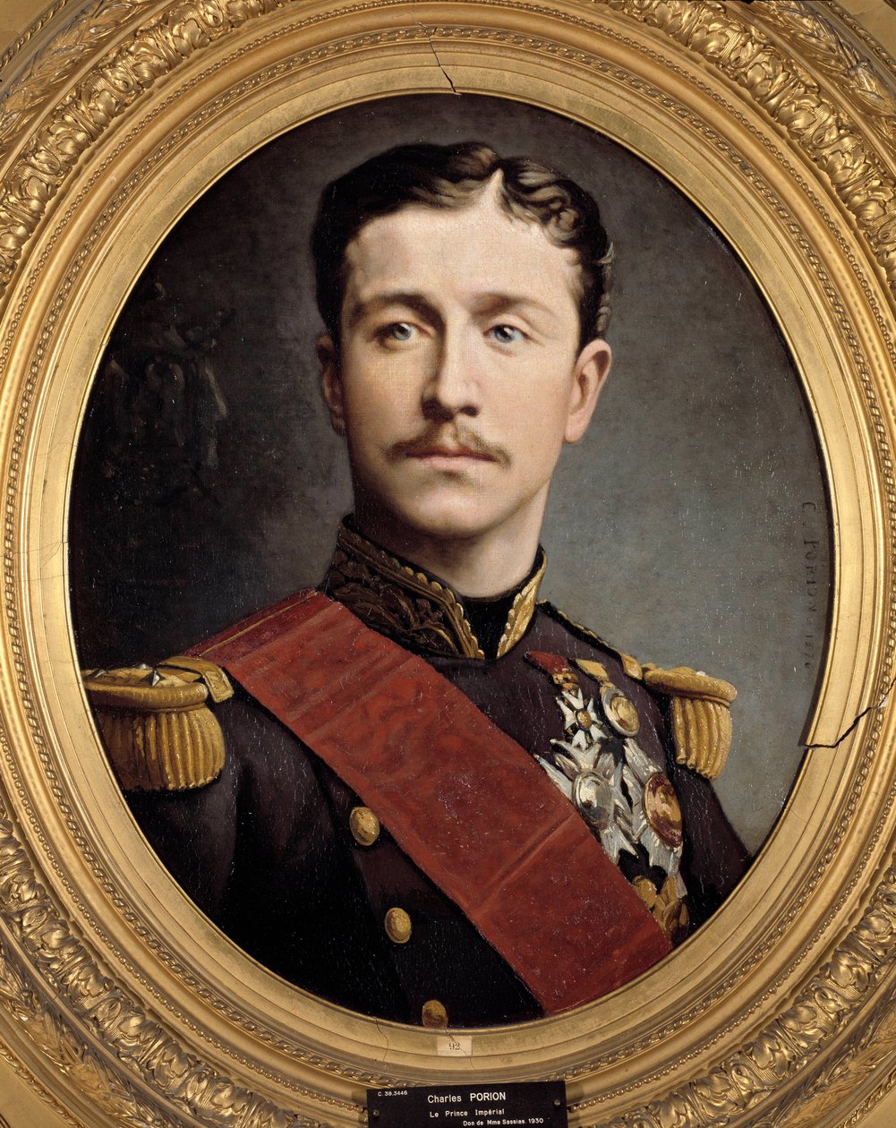 Porträt von Prinz Imperial Eugene Louis Napoleon (1856 - 1879), Sohn von Napoleon III. Gemälde von Charles Porion (19. Jahrhundert) von Charles Porion