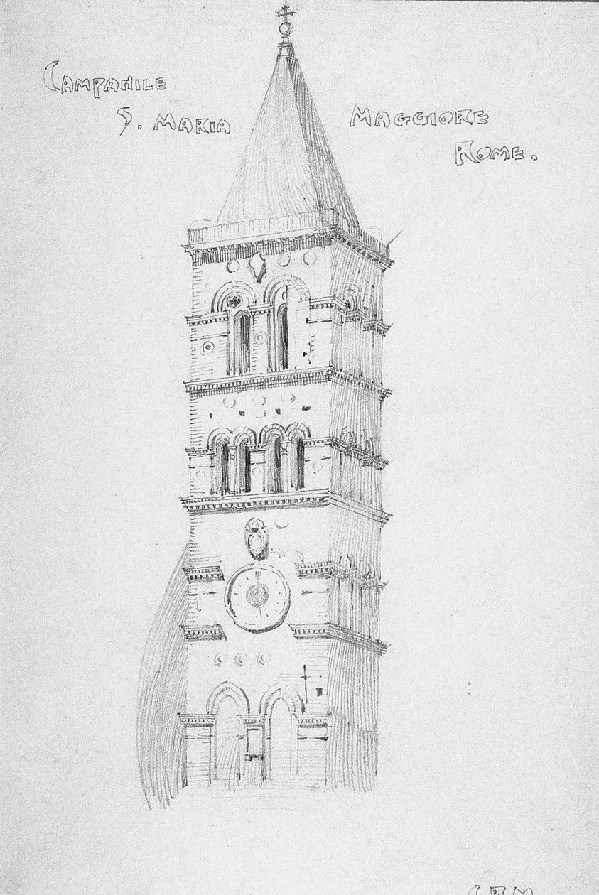 Campanile, S. Maria Maggiore, Rom, 1891 von Charles Rennie Mackintosh