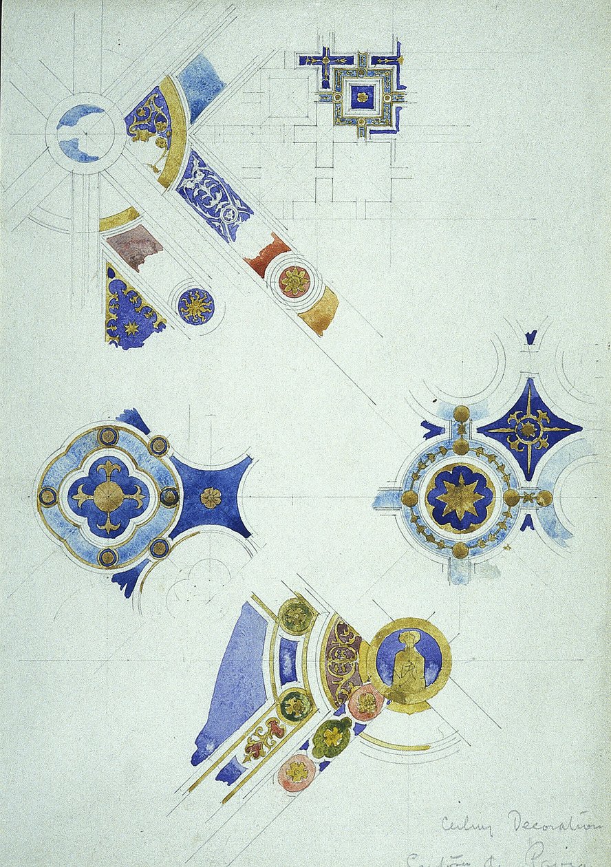 Deckendekoration, Certosa di Pavia, 1891 von Charles Rennie Mackintosh