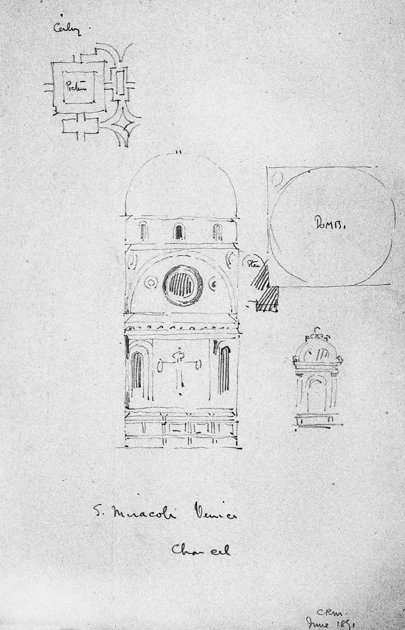 Chor von S. Miracoli, Venedig, 1891 von Charles Rennie Mackintosh