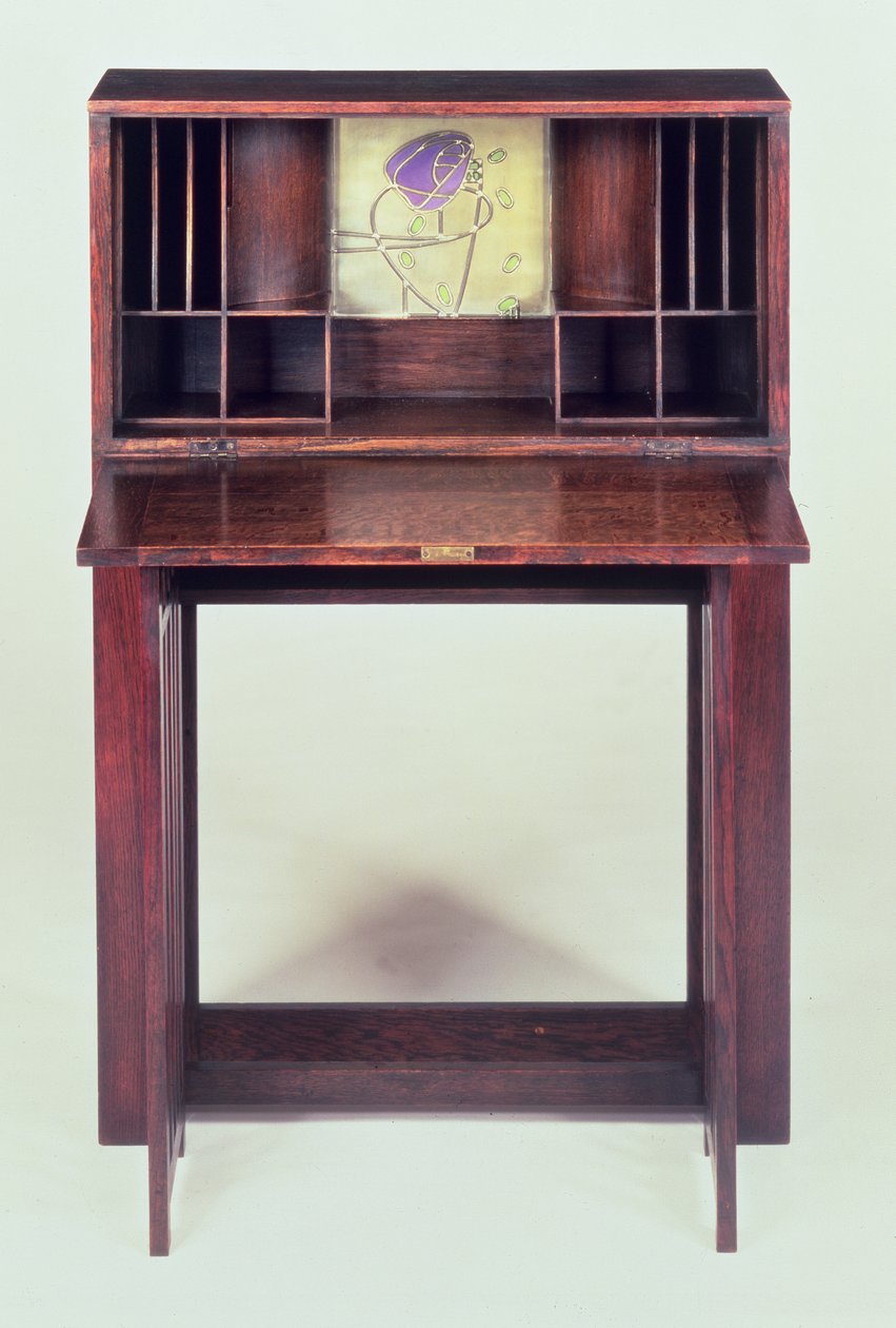Schreibtisch für das Blaue Schlafzimmer in Houshill, 1904 (offen) von Charles Rennie Mackintosh