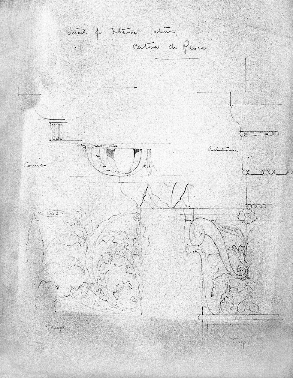 Details des Eingangstors, Certosa di Pavia, 1891 von Charles Rennie Mackintosh