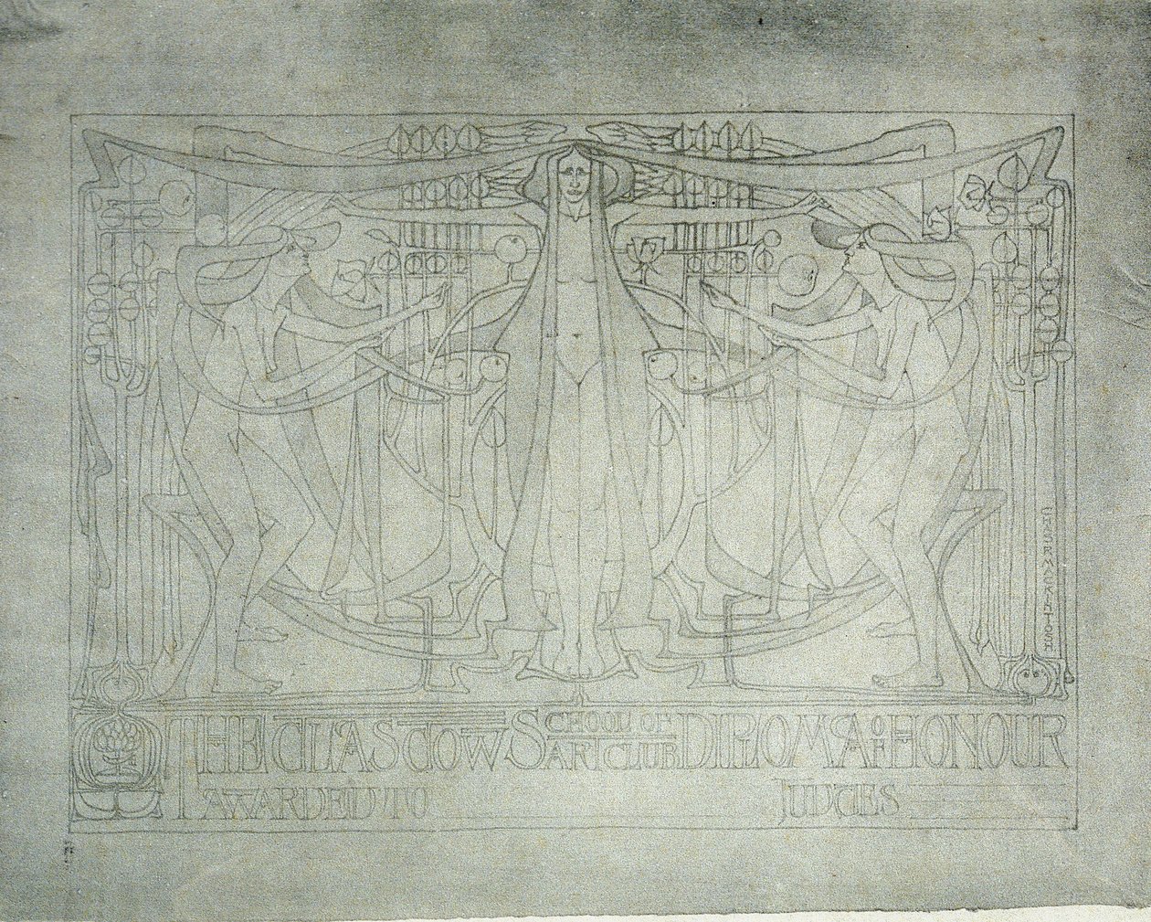 Ehrenurkunde, Glasgow School of Art, 1893 von Charles Rennie Mackintosh