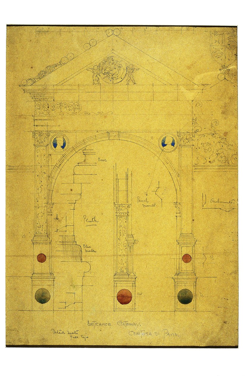 Eingangstor, Certosa di Pavia, 1891 von Charles Rennie Mackintosh