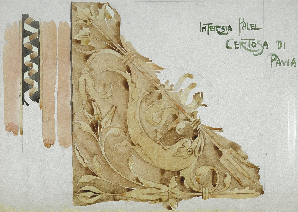 Intarsienplatte, Certosa di Pavia, 1891 von Charles Rennie Mackintosh