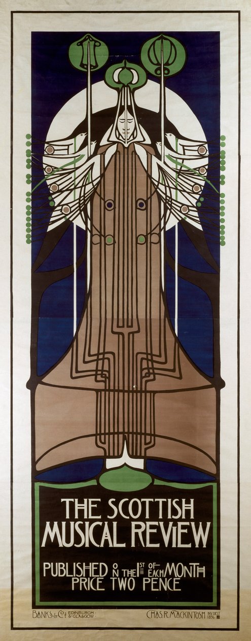 Plakatwerbung für die Scottish Musical Review von Charles Rennie Mackintosh