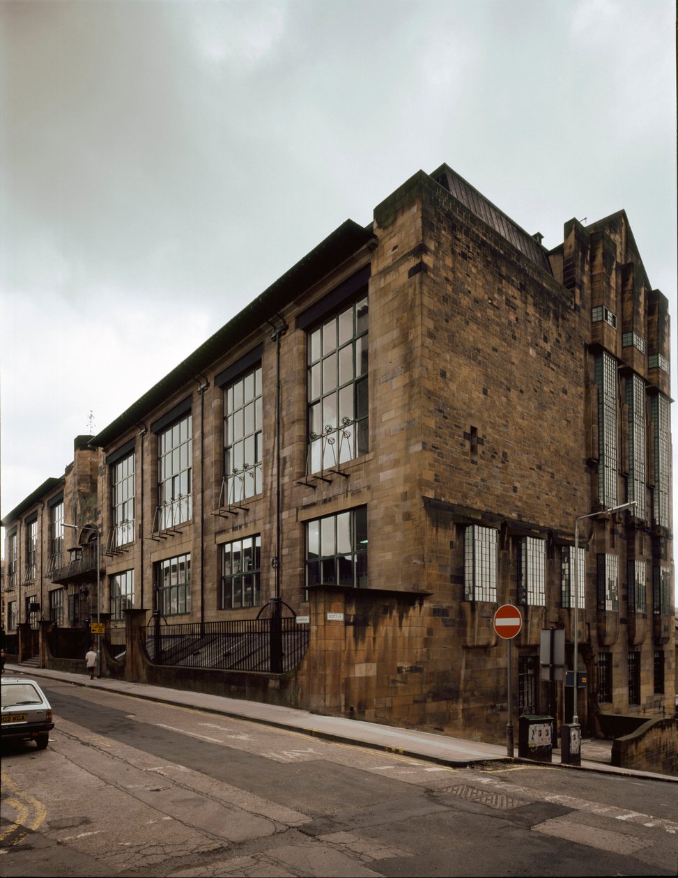 Ansicht der Kunstschule, entworfen vom Architekten Charles Rennie Mackintosh (1868-1928) von Charles Rennie Mackintosh
