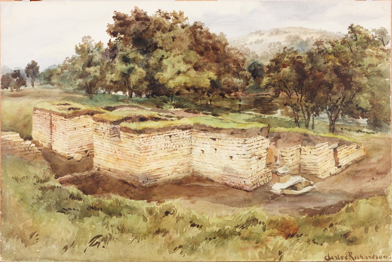 Chesters Badehaus von Südwesten von Charles Richardson