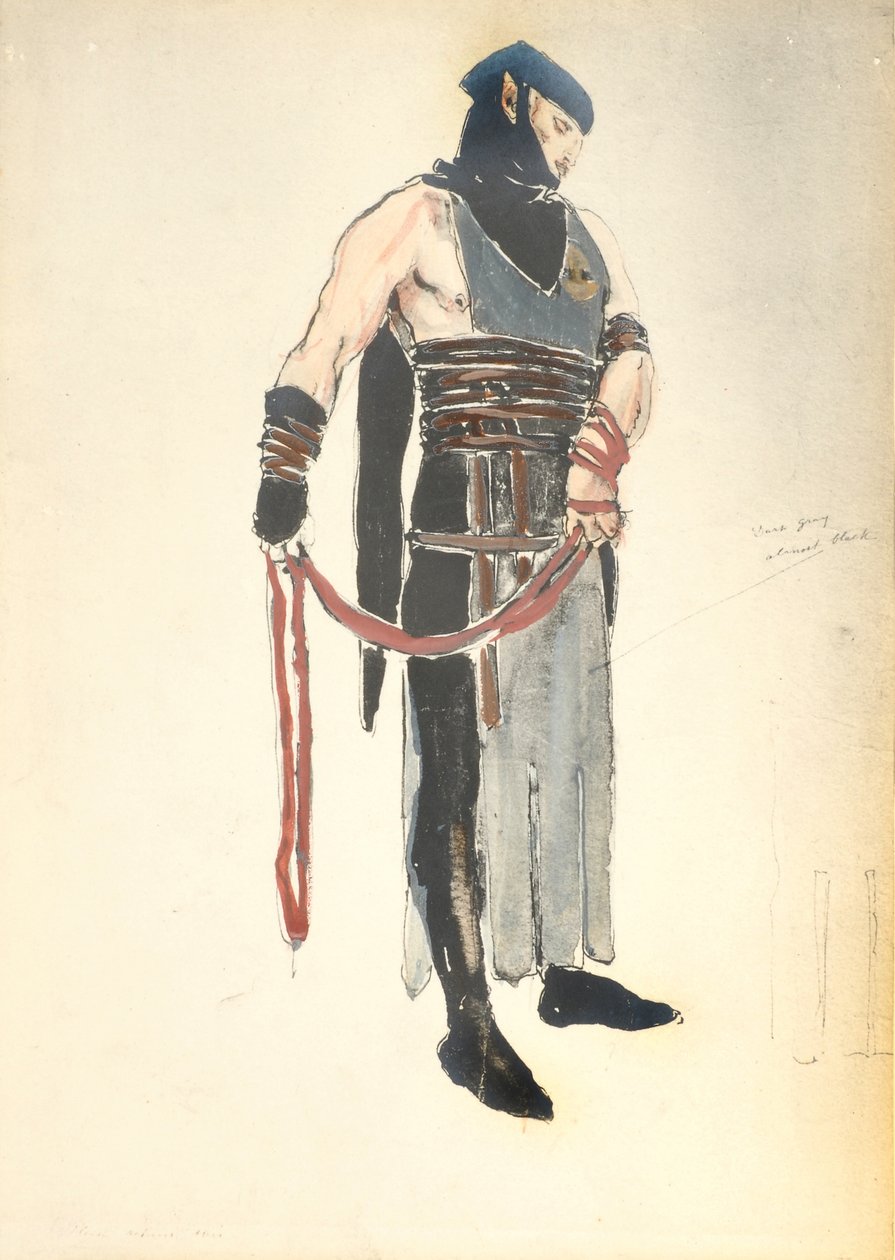 Kostümentwurf für den Diener der Königin in Le Mort de Tintagiles, 1912 von Charles Ricketts