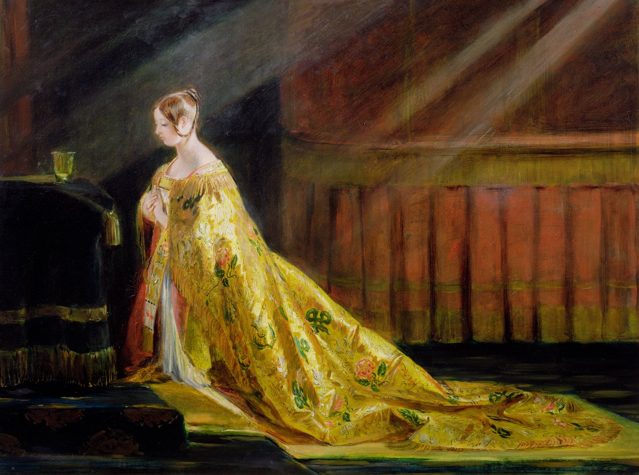 Königin Victoria in ihrem Krönungsgewand von Charles Robert Leslie