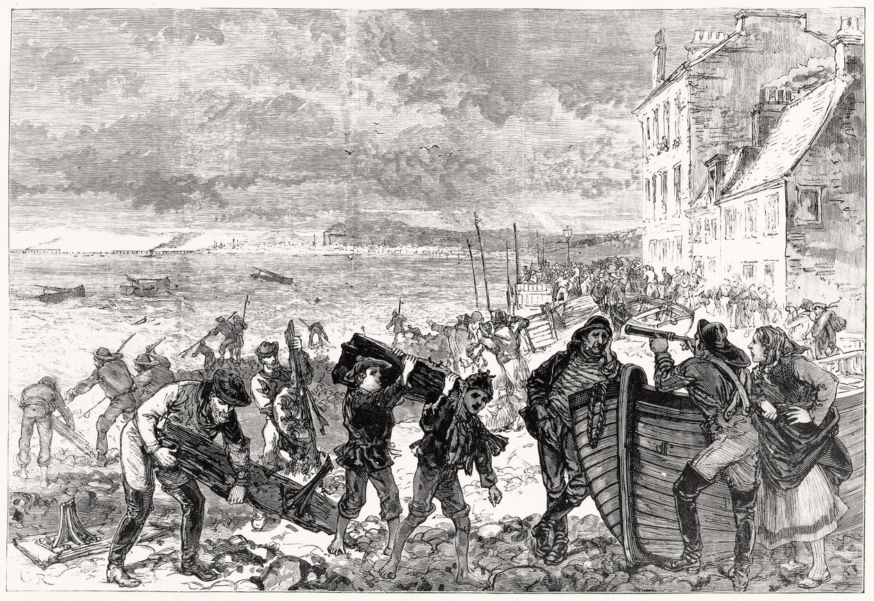 Das Tay-Brückenunglück: Wrackteile am Strand von Broughty Ferry von Charles Robinson
