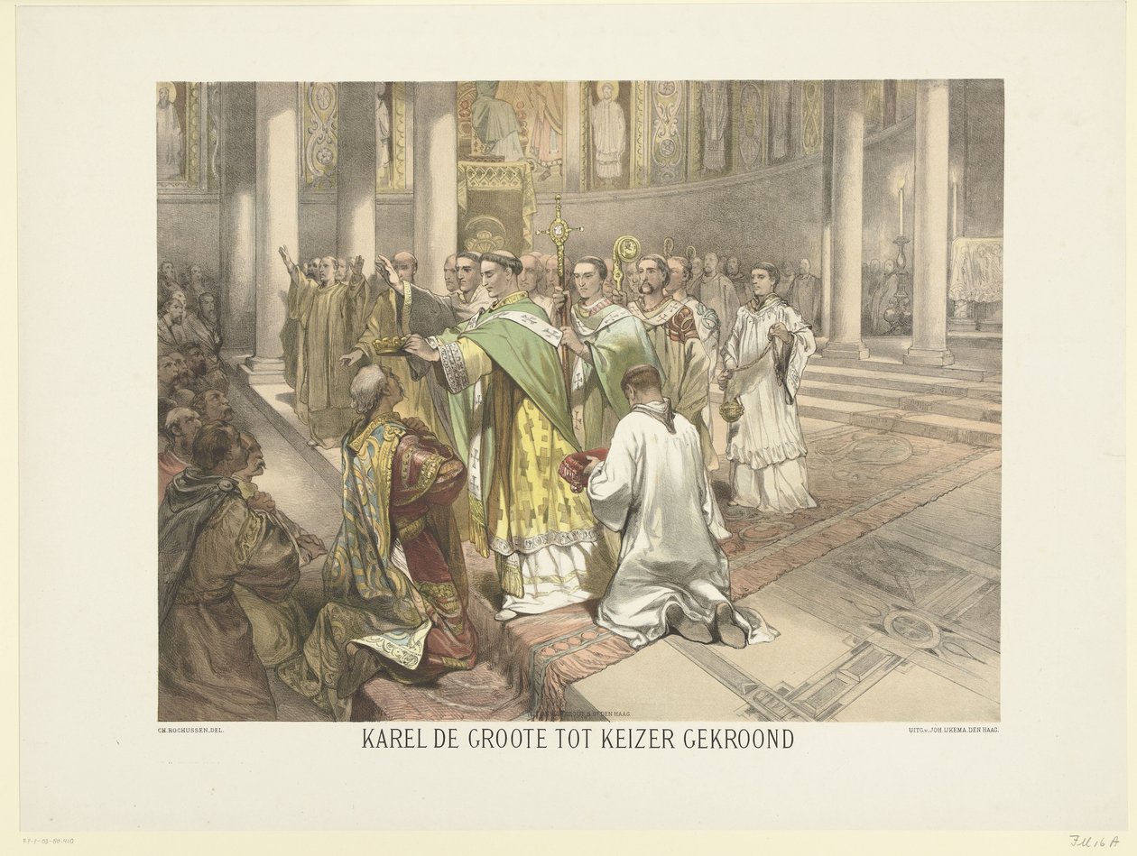 Karl der Große zum Kaiser gekrönt, 800 von Charles Rochussen