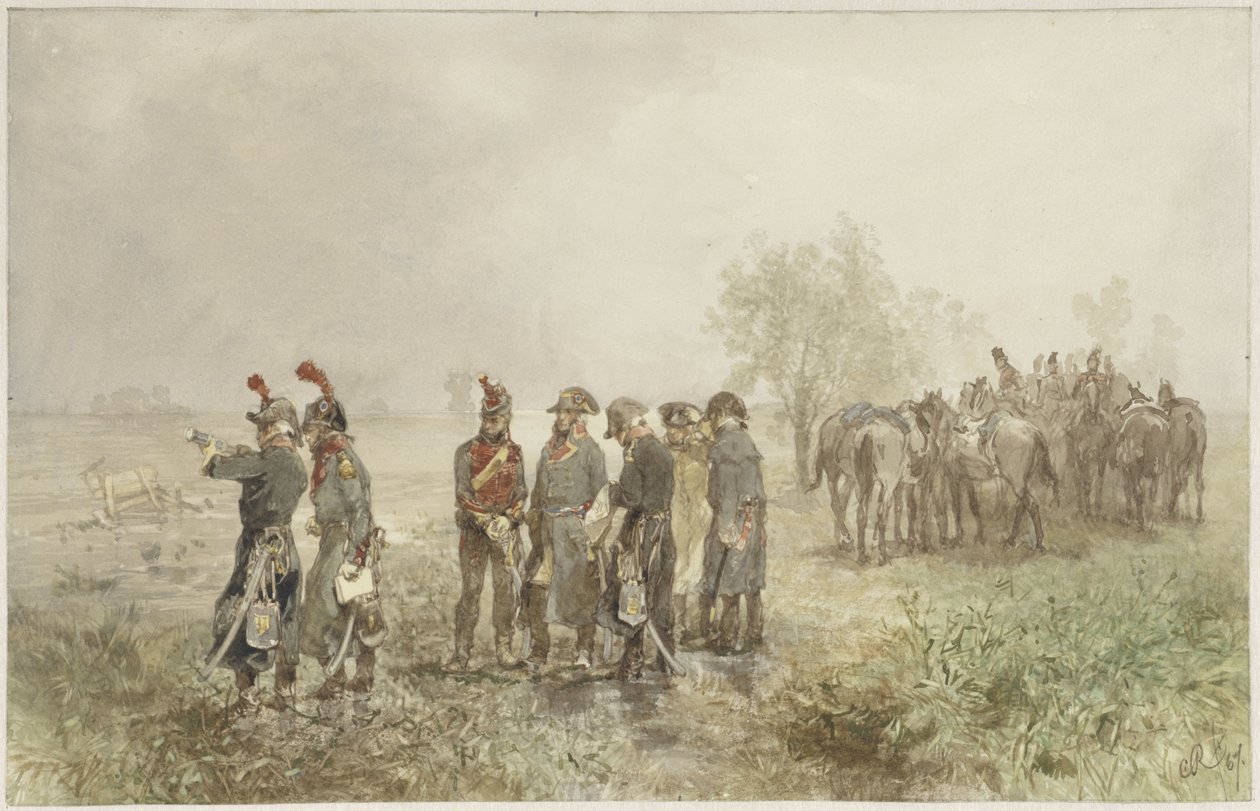 Begegnung französischer Offiziere in Holland, 1793 von Charles Rochussen