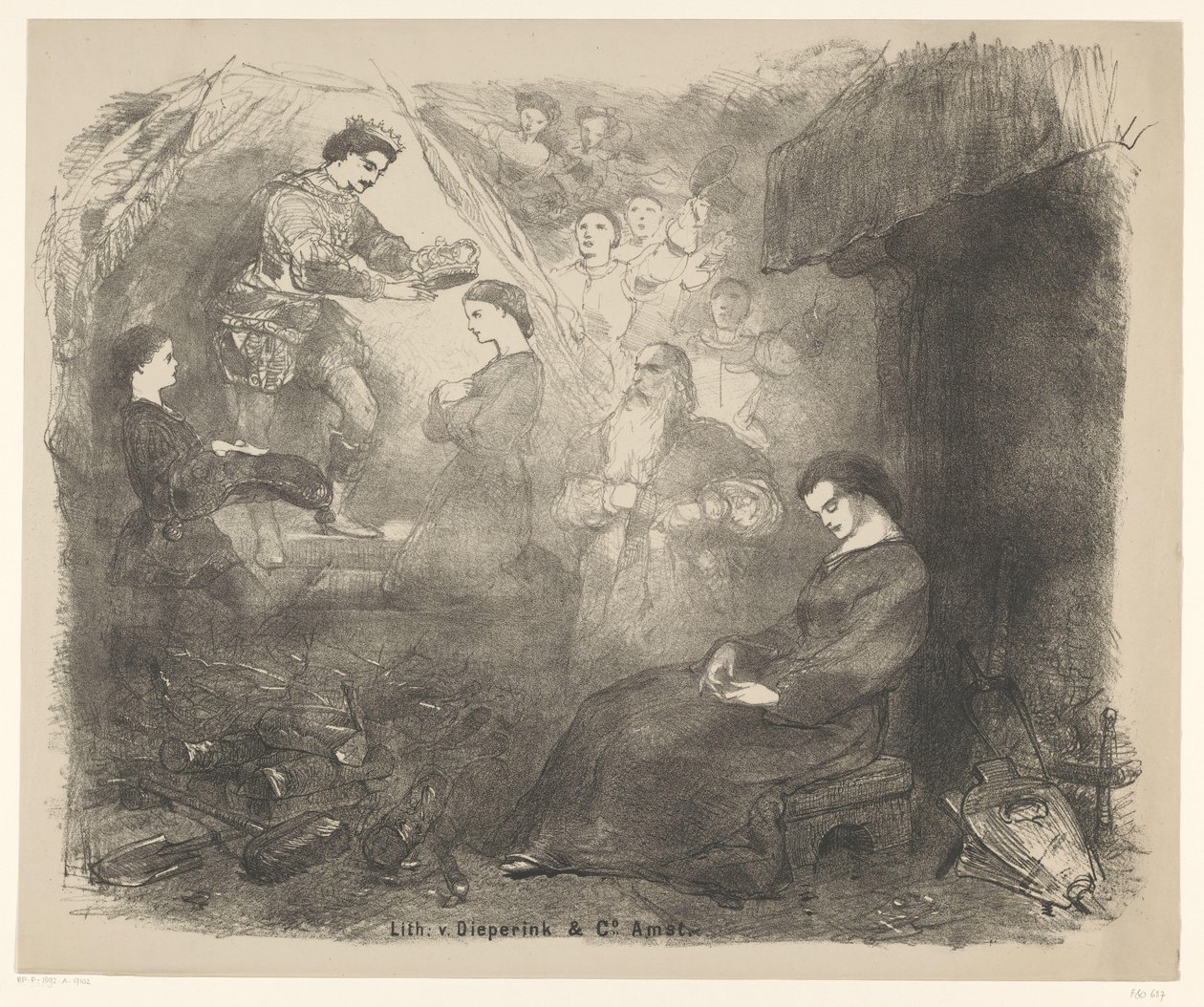 Szene aus dem Theaterstück Aschenputtel von Charles Rochussen