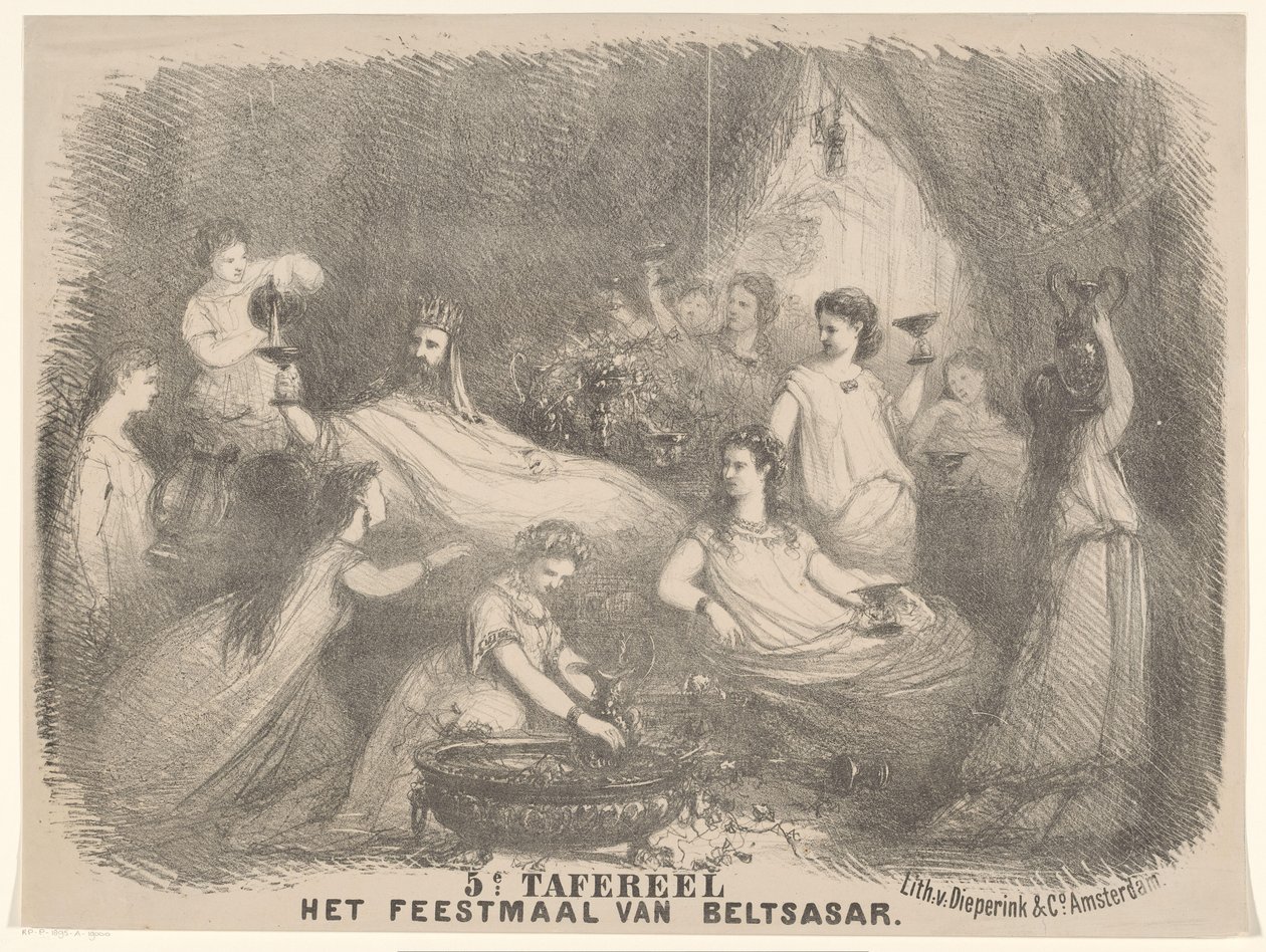Szene aus dem Theaterstück Das Festmahl des Belsazar von Charles Rochussen