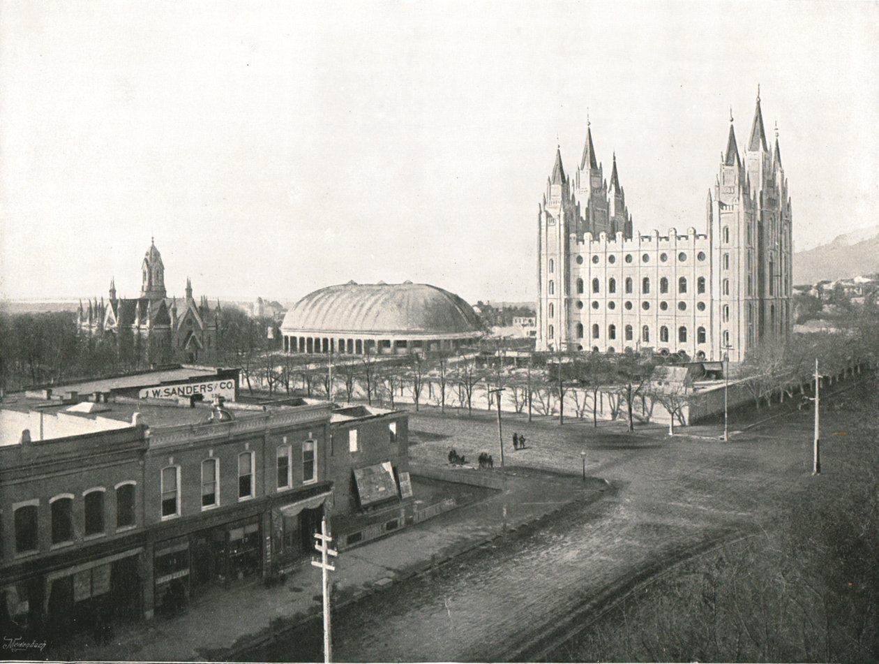 Die Versammlungshalle, Tabernakel und Mormonentempel, Salt Lake City, USA, 1895 von Charles Roscoe Savage