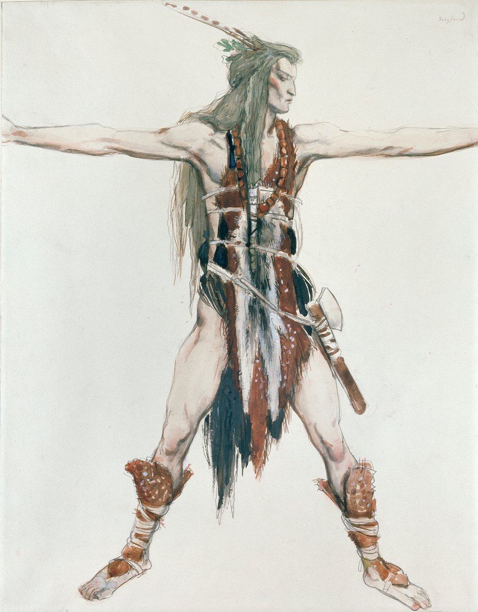 Kostümentwurf für Siegfried, ca. 1850-1880 von Charles S Ricketts
