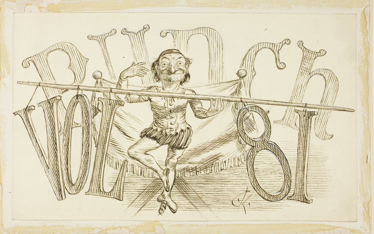 Studie für Titelseite von Punch, Band 81 von Charles Samuel Keene