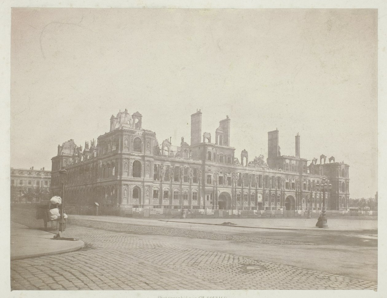 Pariser Brand (Die Fassade des Rathauses), aus der Serie "Paris Incendié" von Charles Soulier