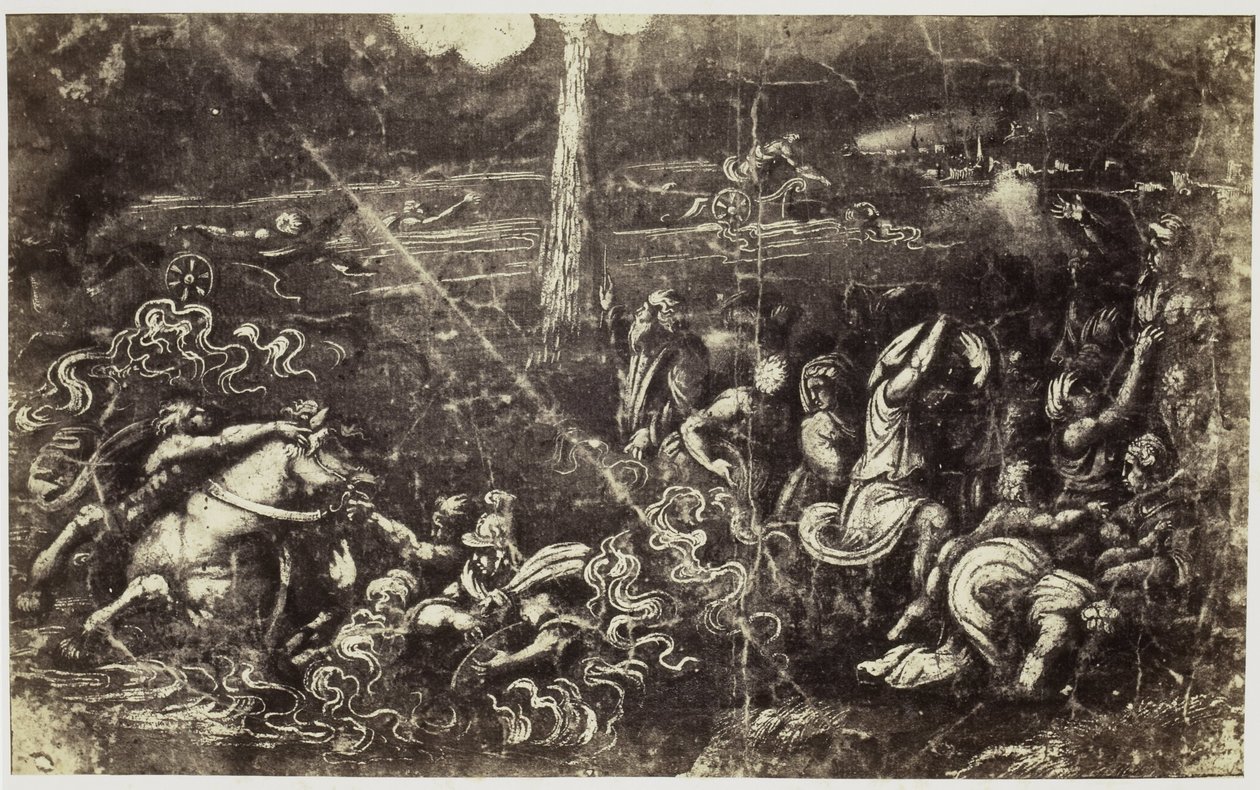 Fotoreproduktion einer Zeichnung von Raffael, Ertrinkende Armee nach Israels Durchzug durch das Rote Meer von Charles Thurston Thompson