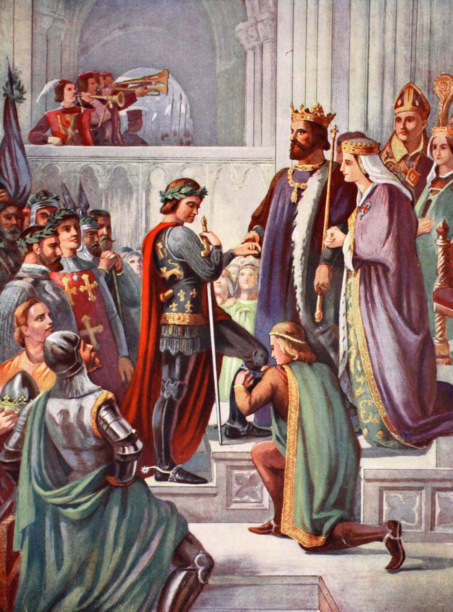 Die Investitur von Edward dem Schwarzen Prinzen als Ritter des Hosenbandordens von Charles West (after) Cope