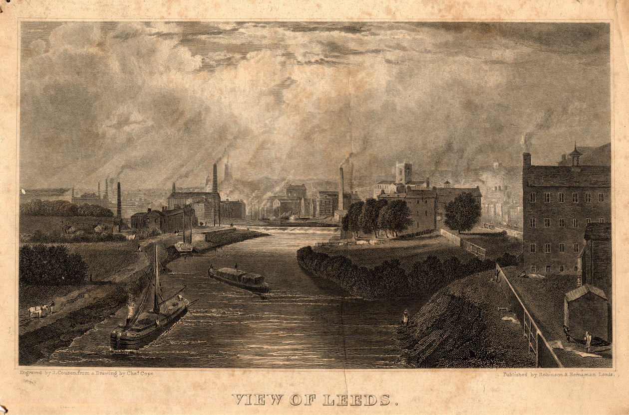 Ansicht von Leeds, graviert von J. Cousen, vor 1827 von Charles West (after) Cope