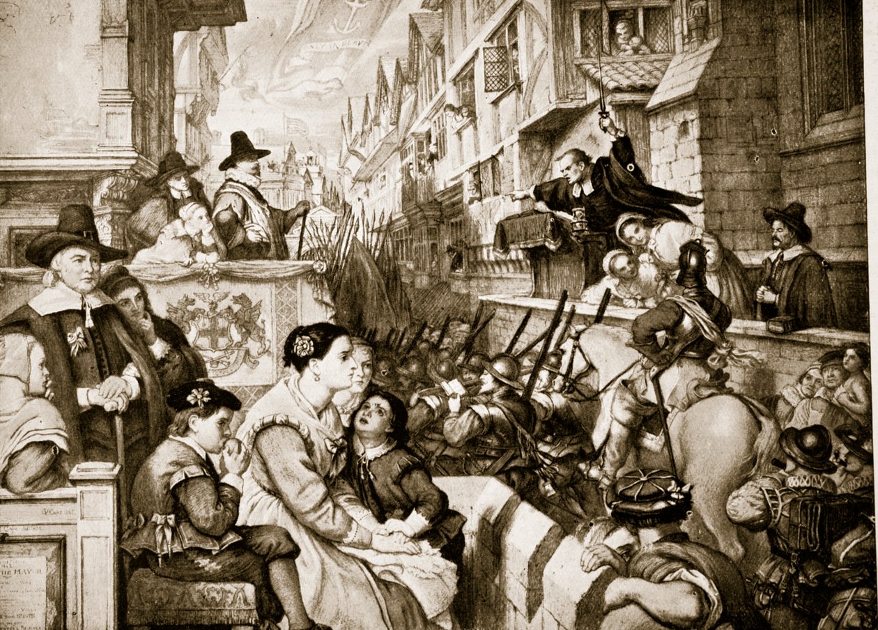 Die Stadtwachen verlassen London, Illustration aus 
