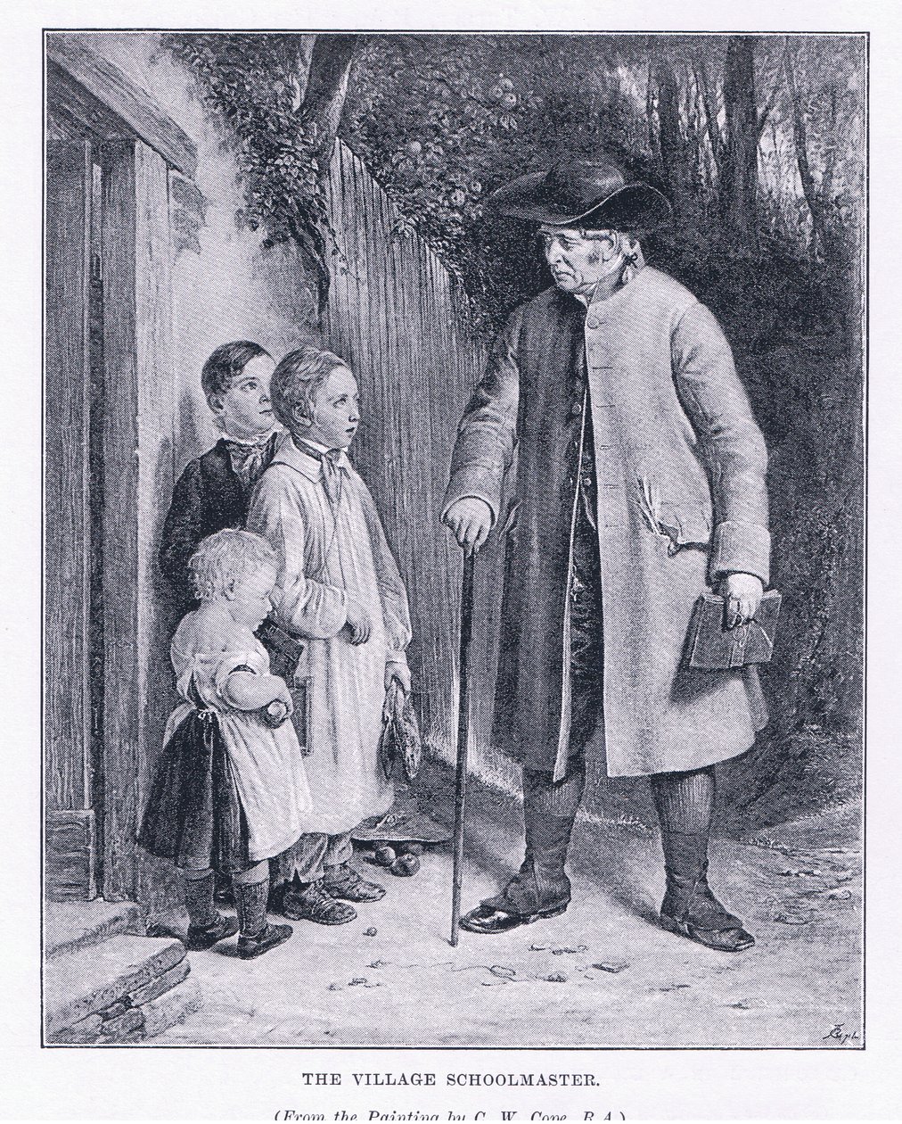 Der Dorfschullehrer, aus The Magazine of Art 1893, Cassell and Company von Charles West Cope