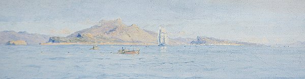 Ein sonniger Tag vor der Küste, Villefranche sur Mer, ca. 1885 von Charles William Wyllie