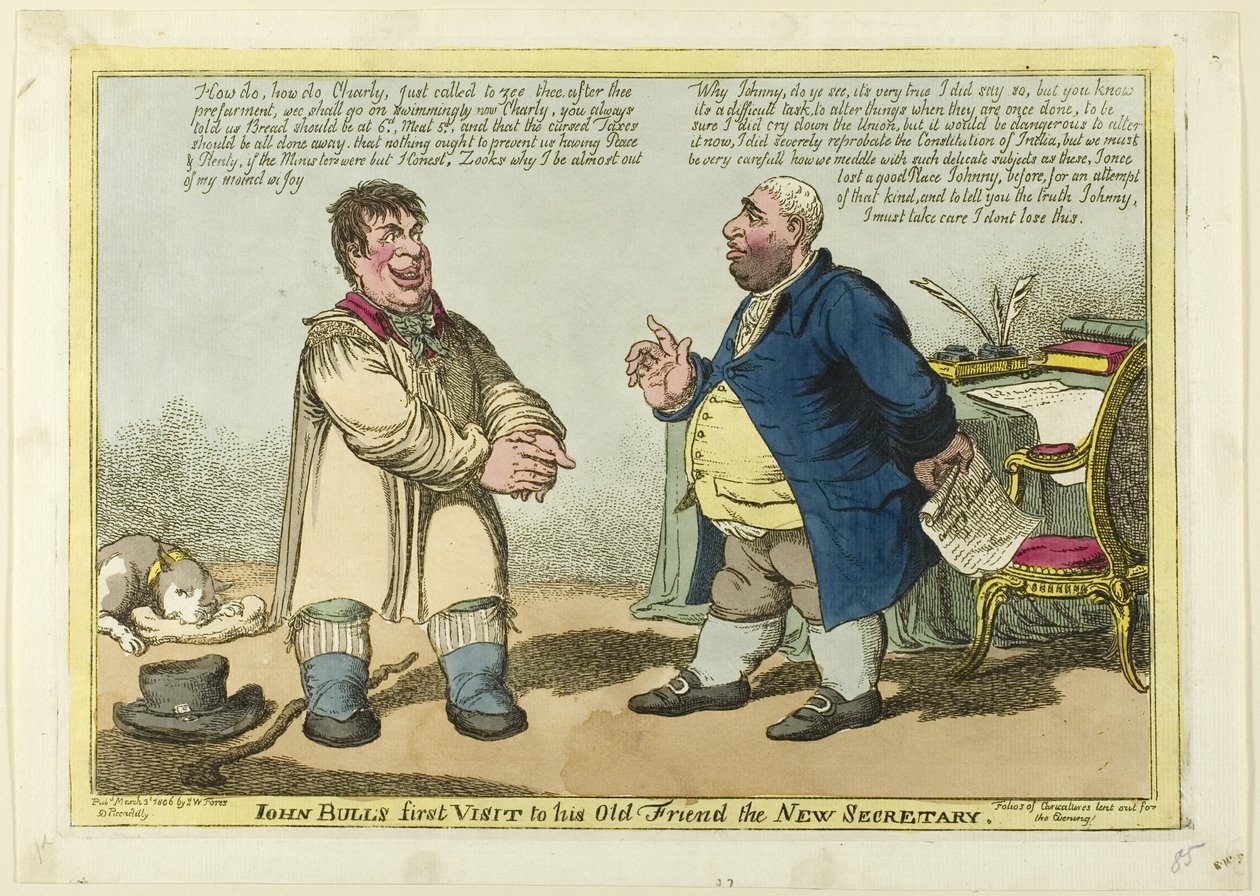 John Bulls erster Besuch bei seinem alten Freund, dem neuen Sekretär von Charles Williams