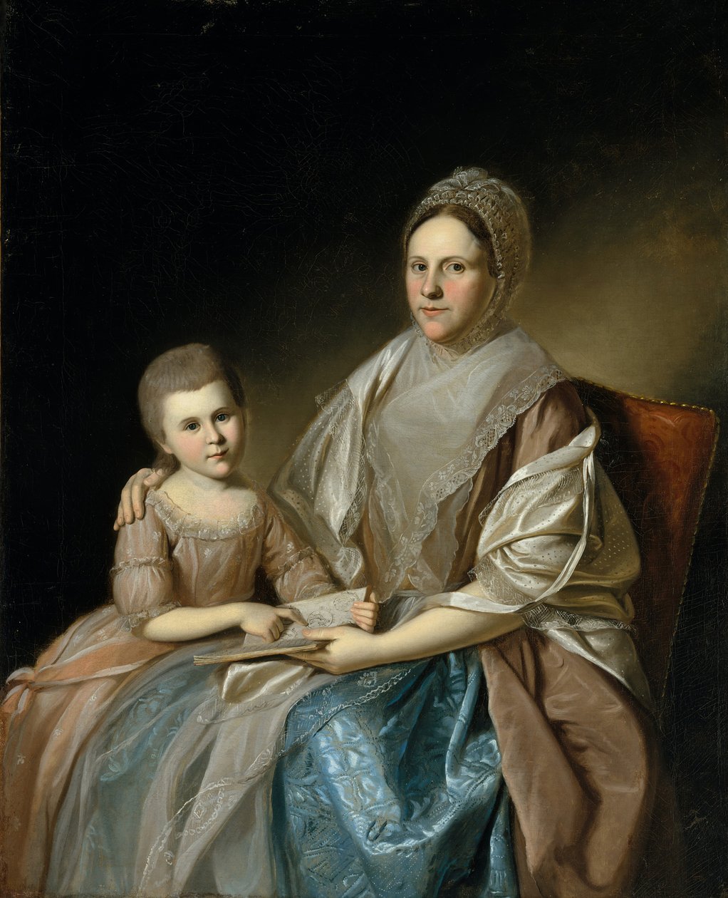 Mrs. Samuel Mifflin und ihre Enkelin Rebecca Mifflin Francis, 1777-80 von Charles Willson Peale