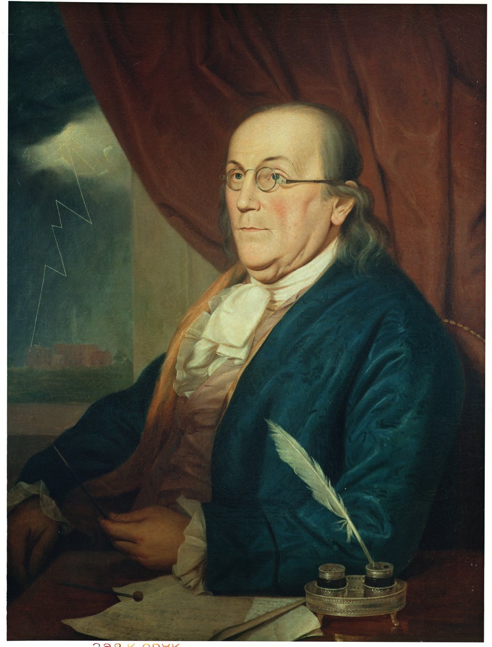 Porträt von Benjamin Franklin (1706-90) (1789) von Charles Willson Peale