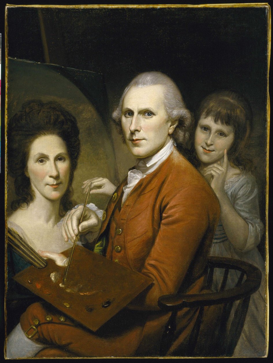 Selbstporträt mit Angelica und Porträt von Rachel von Charles Willson Peale