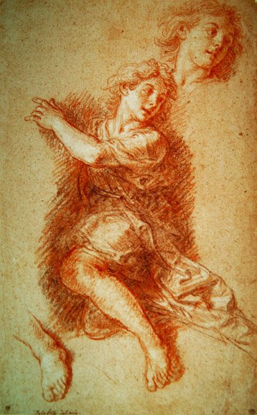 Studie eines knienden Engels von Charles de la Fosse