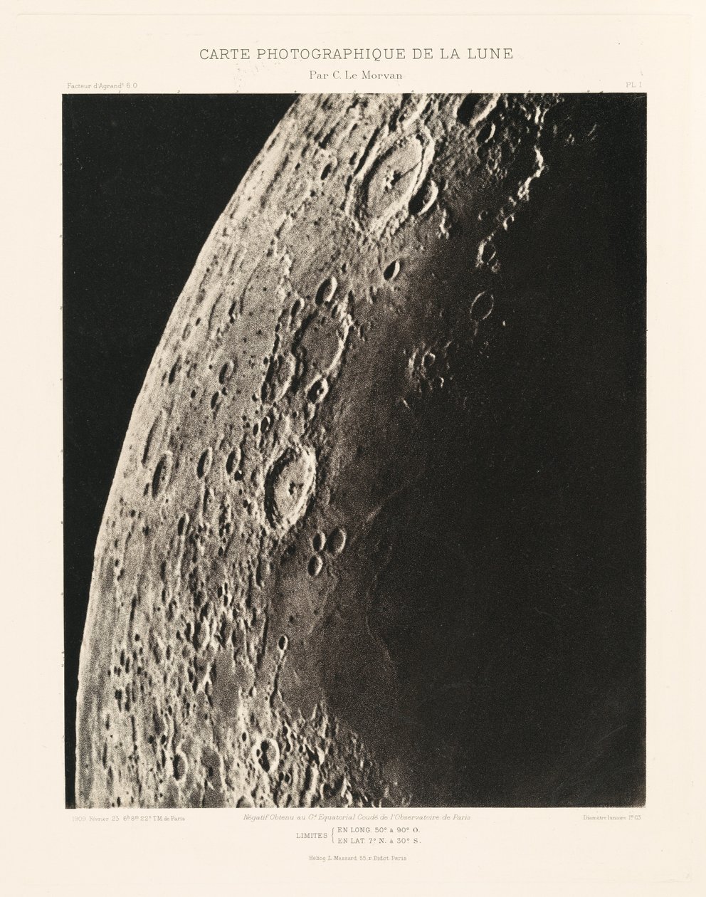 Fotografische Karte des Mondes, Platte I von Charles le Morvan