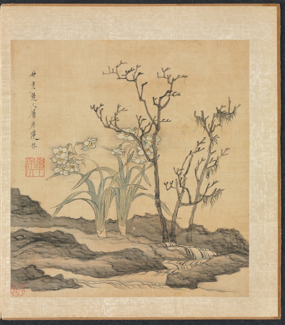 Gemälde nach alten Meistern: Narziss und kahle Bäume, 1598-1652 von Chen Hongshou