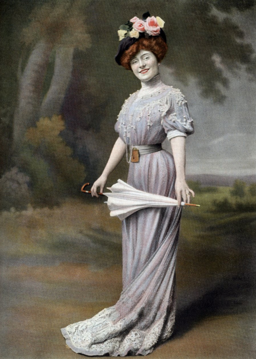 Französische Komödiantin Amelie Dieterle als Blanche im Stück "La ponette", Paris, Foto von Cheri Rousseau aus der Zeitung "Le Theatre" 1. August von Cheri Rousseau