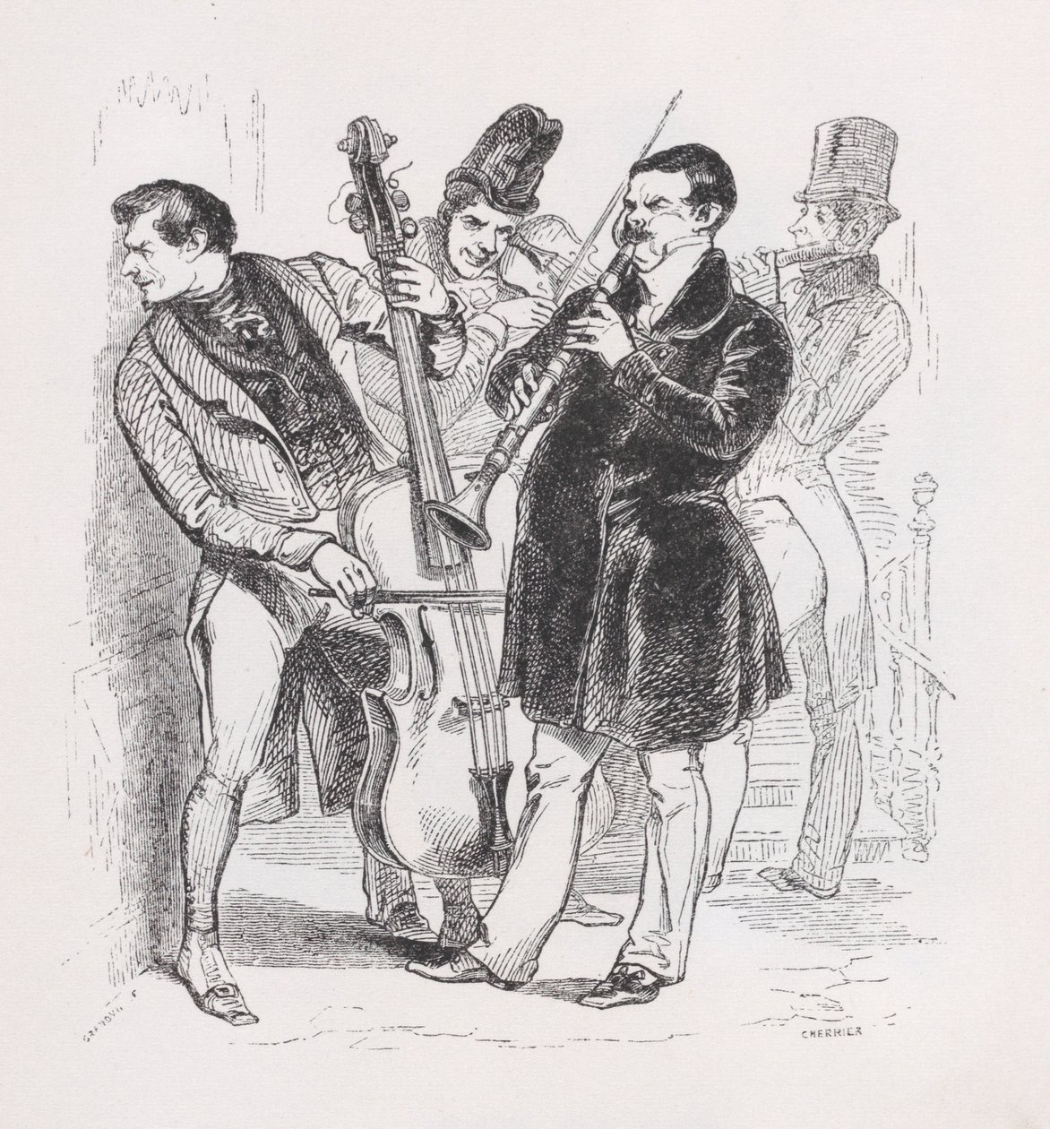 Die Hochzeitsnacht aus Die vollständigen Werke von Béranger, 1836 von Cherrier